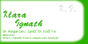 klara ignath business card